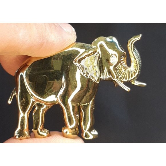 Vintage Gold Toned Elephant Brooch From Park Lane Jewellery - Picture 2 of 13